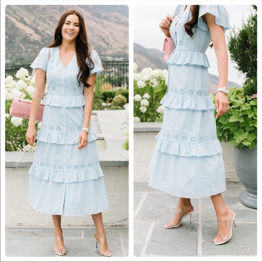 Rachel Parcell Ruffle Tier Midi Dress - Picture 2 of 3